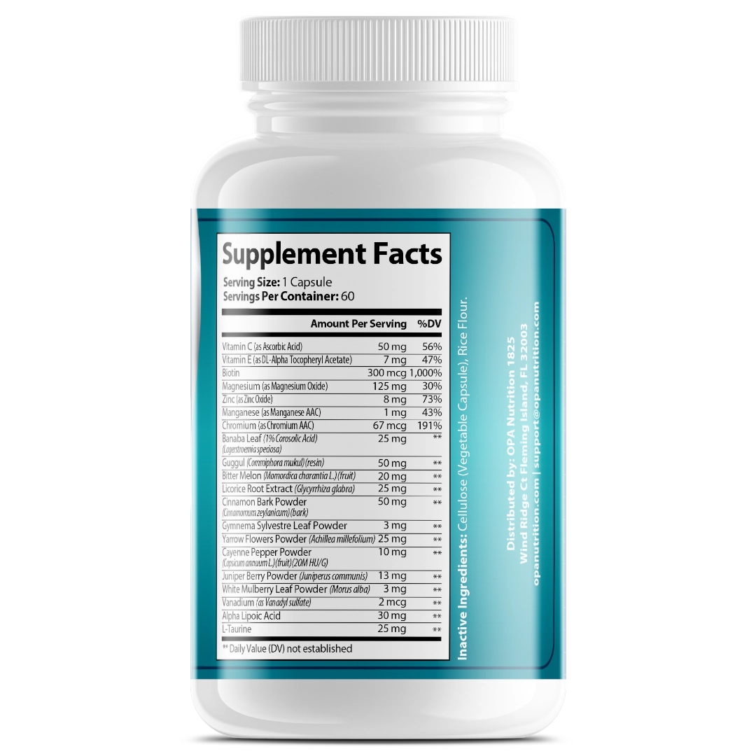 Blood Sugar Ultra ROC803 supplement facts