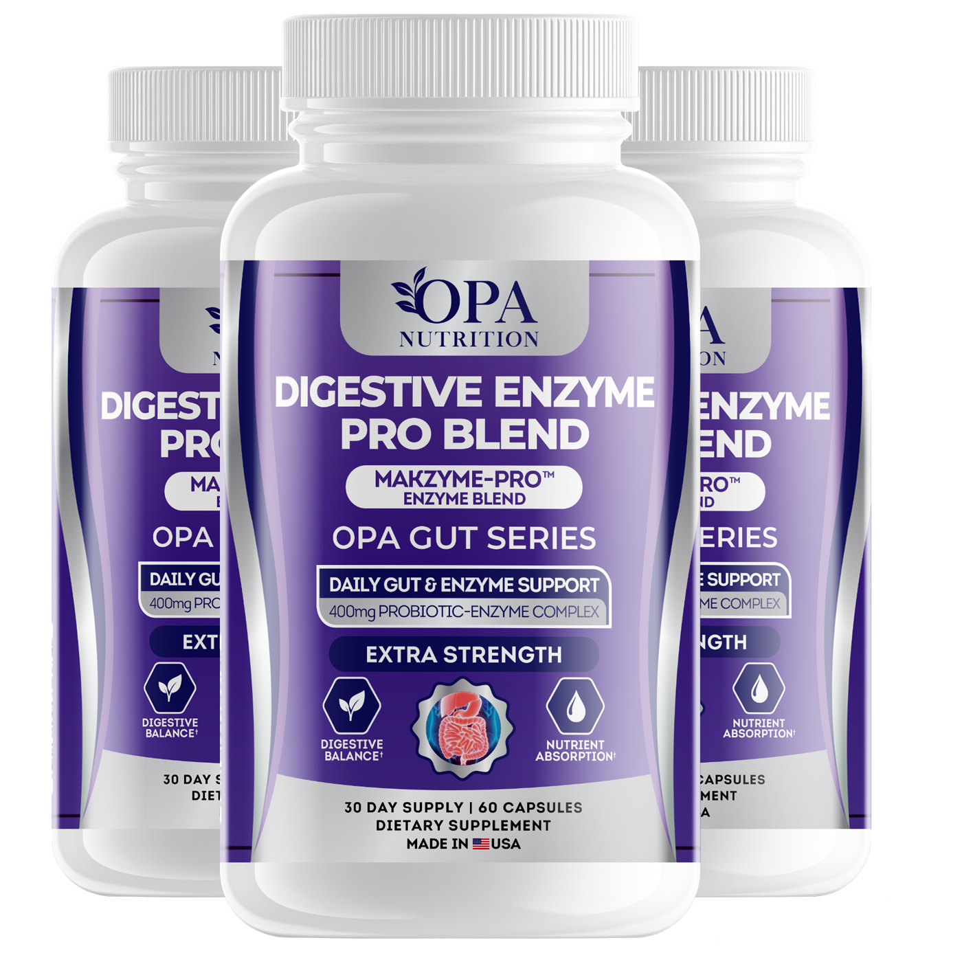 OPA Gut Digestive Enzyme & Probiotic Complex – 60ct
