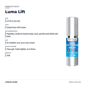 Luma Lift instant eye lift cream product facts