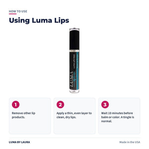 Luma Lips plumping lip gloss how to use