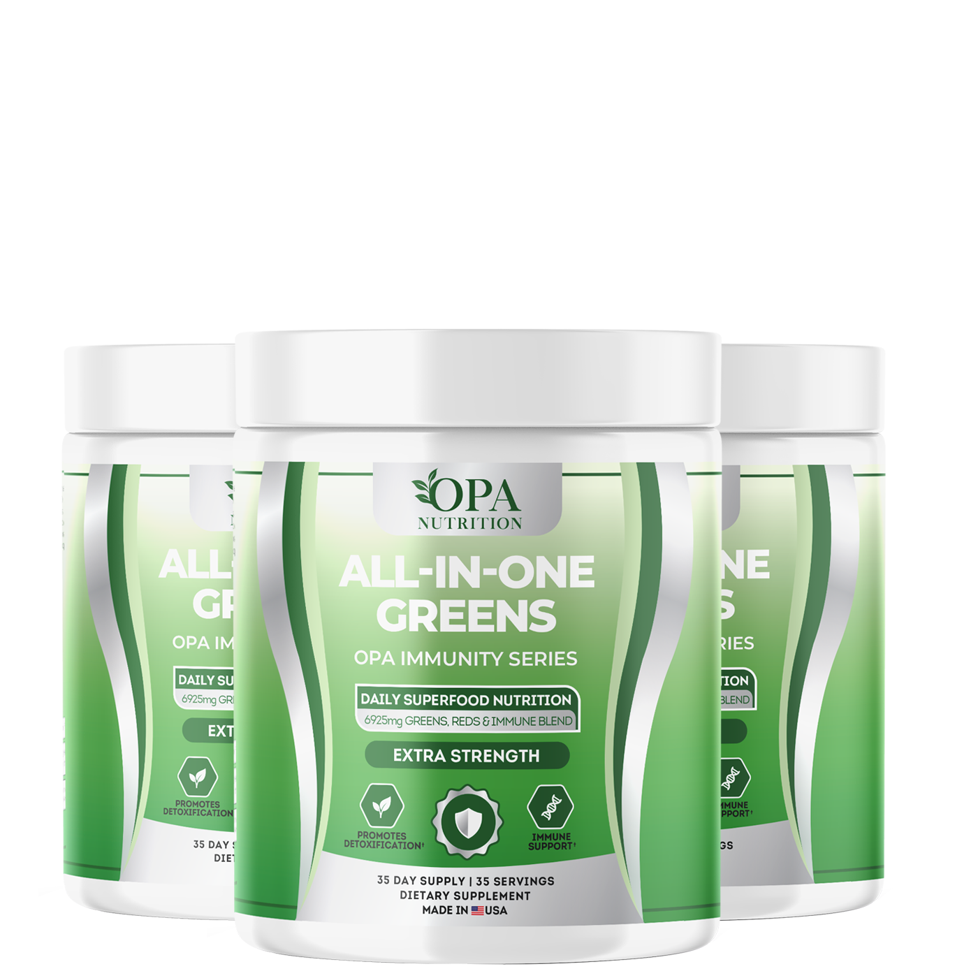 OPA Immunity Greens & Reds – Daily Superfood Blend for Energy & Wellness, 35 Servings