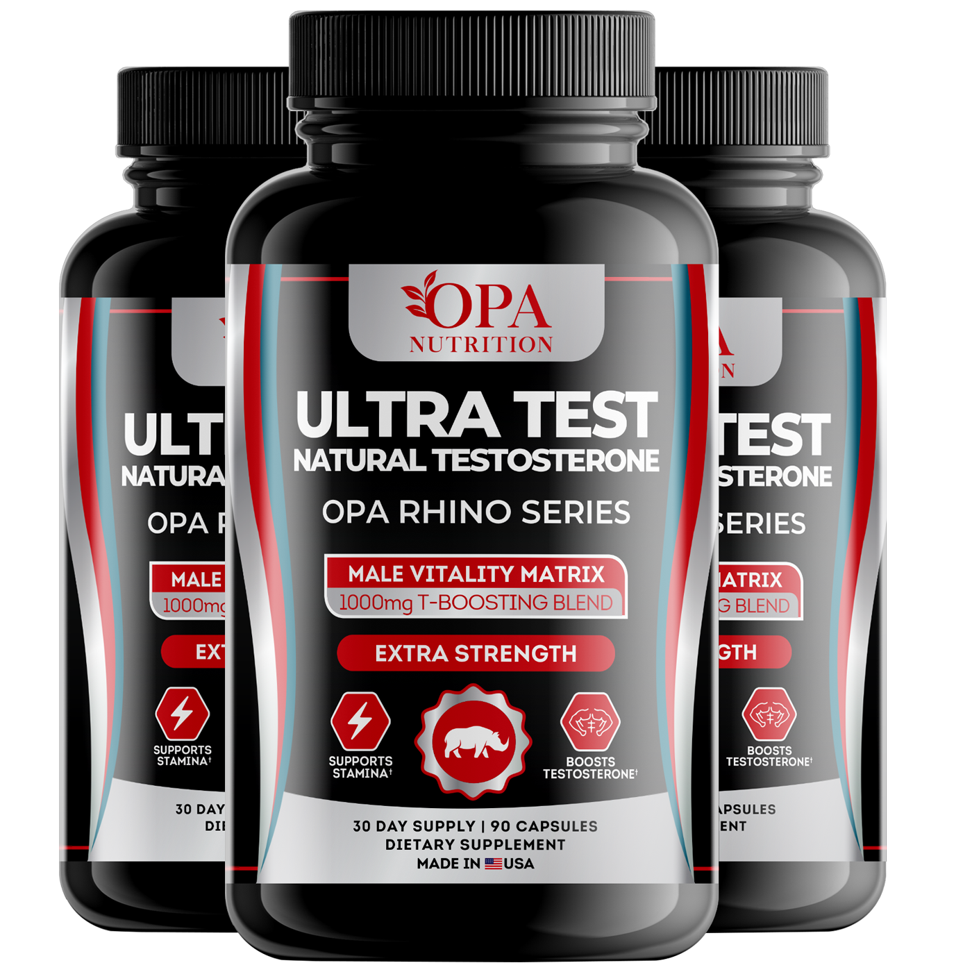 OPA Rhino Ultra Test – Performance & Vitality Support Capsules with Herbal Blend, 90ct