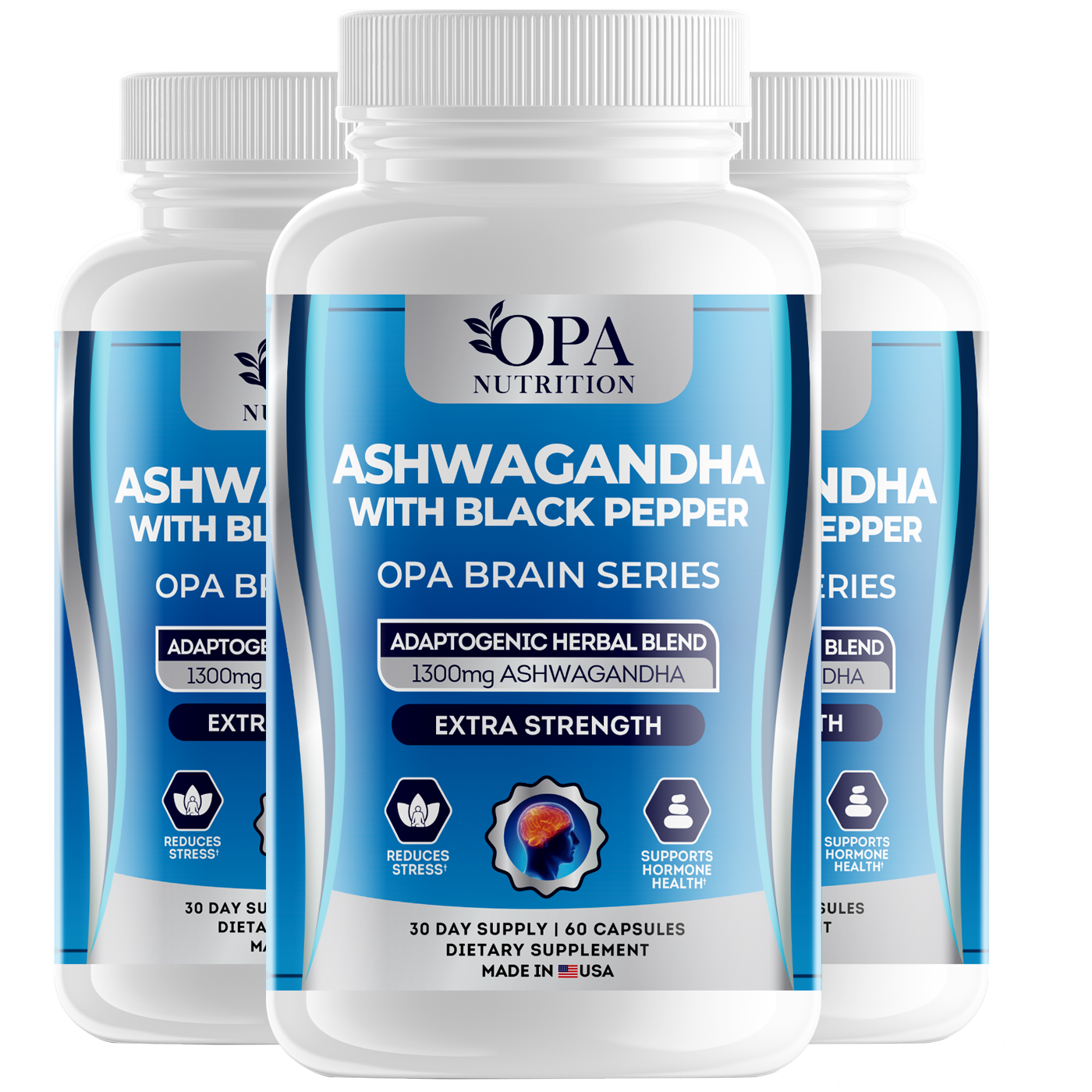 OPA Brain Ashwagandha with Black Pepper Focus – 60ct