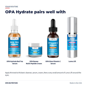 OPA Hydrate Red Tea Serum routine: pairs well with
