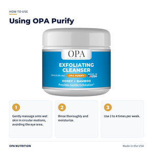 OPA Purify Exfoliating Cleanser how to use