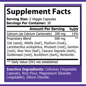 OPA Nutrition Colon Sweep Supplement Facts panel showing serving size and amounts per serving