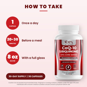 OPA Nutrition CoQ-10 suggested use directions for capsules