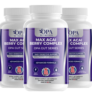 OPA Nutrition Max Acai Berry Complex capsules, 3-pack of bottles