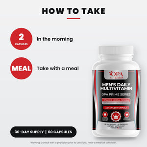 OPA Nutrition Men's Daily Multivitamin suggested use directions for capsules
