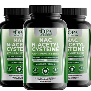 OPA Nutrition NAC N-Acetyl Cysteine capsules, 3-pack of bottles