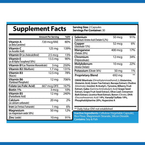 OPA Nutrition Neuro Plus Supplement Facts panel showing serving size and amounts per serving