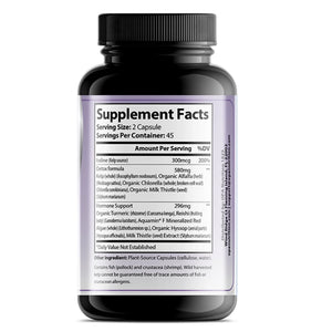 Supplement Facts label on OPA Nutrition Advanced Thyroid Harmony Series supplement bottle