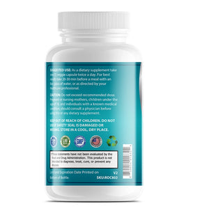 Back label of OPA Nutrition Blood Sugar Ultra showing suggested use, caution statement, storage instructions, SKU and FDA disclaimer
