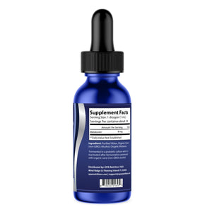 Supplement Facts label on OPA Nutrition Fermented Melatonin Sleep Series liquid supplement bottle