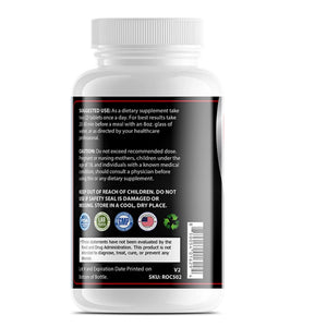 Back label of OPA Nutrition Men’s Performance Support showing suggested use, caution information, storage instructions, SKU and FDA disclaimer
