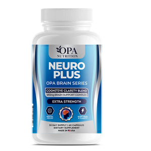 OPA Nutrition Neuro Plus Brain Series supplement bottle for cognitive clarity, mental focus, alertness and clarity
