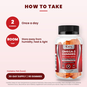 OPA Nutrition Omega-3 Gummies suggested use directions for gummies