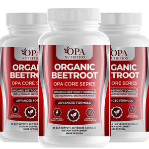 OPA Nutrition Organic Beetroot veggie capsules, 3-pack of bottles