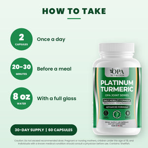 OPA Nutrition Platinum Turmeric suggested use directions for capsules