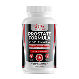 OPA Nutrition Prostate Formula capsules bottle, front label with saw palmetto and pygeum