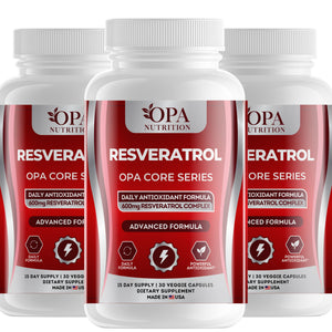 OPA Nutrition Resveratrol veggie capsules, 3-pack of bottles