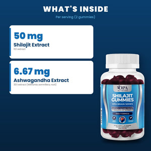 OPA Nutrition Shilajit Gummies key ingredients: shilajit and ashwagandha extracts