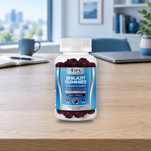 OPA Nutrition Shilajit Gummies gummies bottle in a daily routine setting