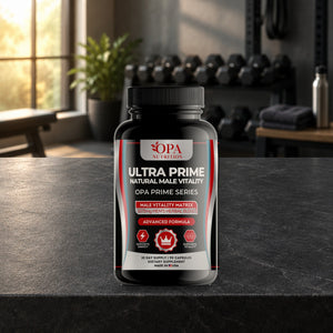 OPA Nutrition Ultra Prime capsules bottle in a daily routine setting
