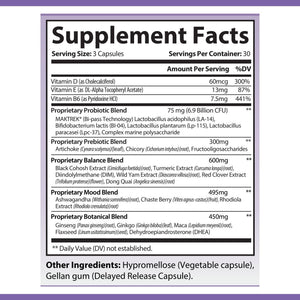 OPA Women’s Daily Balance Supplement Facts: serving size 3 capsules, 30 servings per container