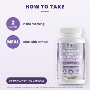 OPA Nutrition Women's Daily Multivitamin suggested use directions for capsules