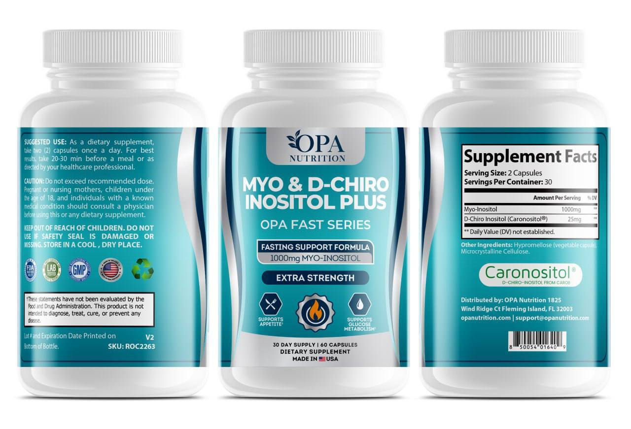 MYO-Inositol & D-Chiro Inositol Plus Routine Support for Intermittent Fasting - Plant Based, 60 Capsules