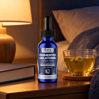 Fermented Melatonin Drops – Sleep Initiation, Nightly Routine & Circadian Rhythm Support,  - lifestyle image 1 [opa-gen]