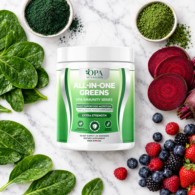 All-in-One Greens – Daily Superfood, Digestive & Immune Support with Greens, Reds & Prebio - lifestyle image 2 [opa-gen]