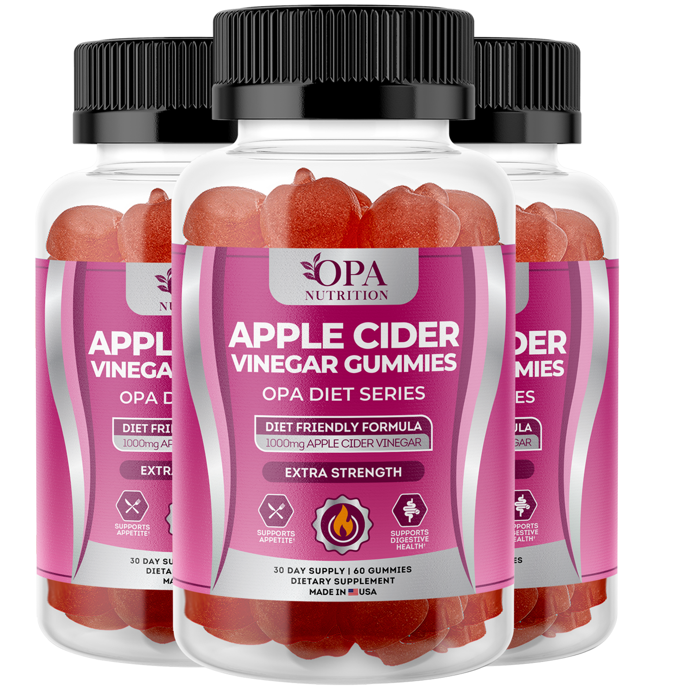 OPA Diet Apple Cider Vinegar B12 Gummies – 60ct