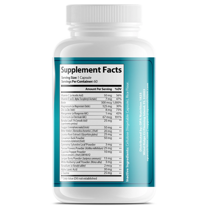 Blood Sugar Ultra ROC803 supplement facts