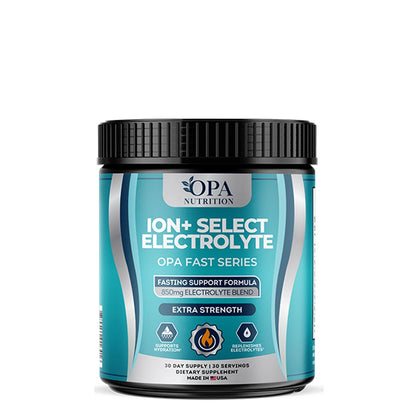 ION Plus Select Electrolytes Powder - Intermittent Fasting Friendly Hydration Support with Magnesium, Coconut Water & B12 – 30 Servings
