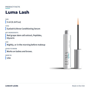 Luma Lash eyelash and brow conditioning serum product facts