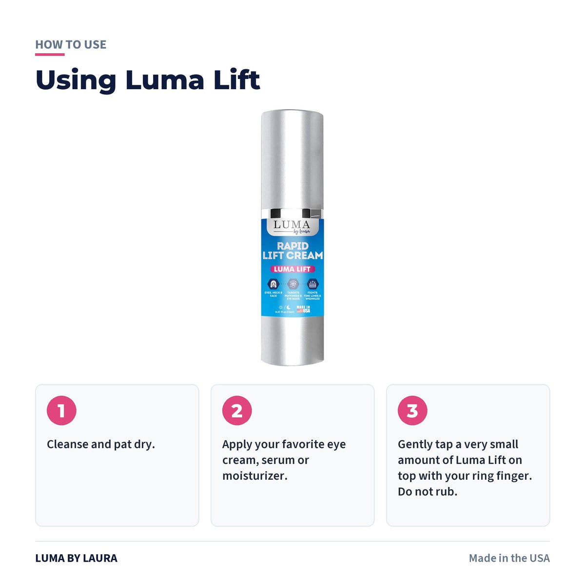 Luma Lift instant eye lift cream how to use