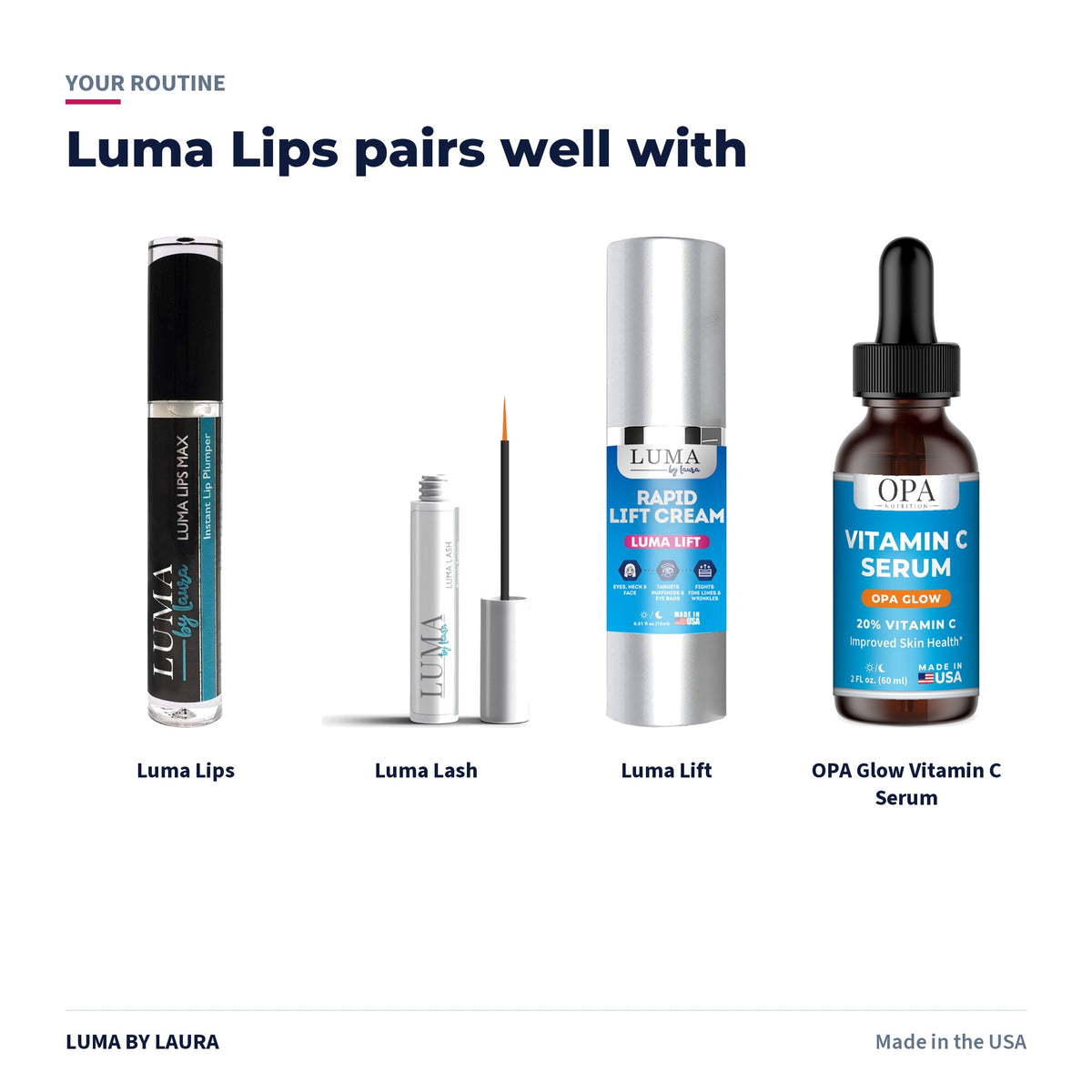 Luma Lips plumping lip gloss routine: pairs well with OPA Skincare