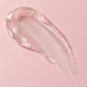 Luma Lips plumping lip gloss clear texture close-up