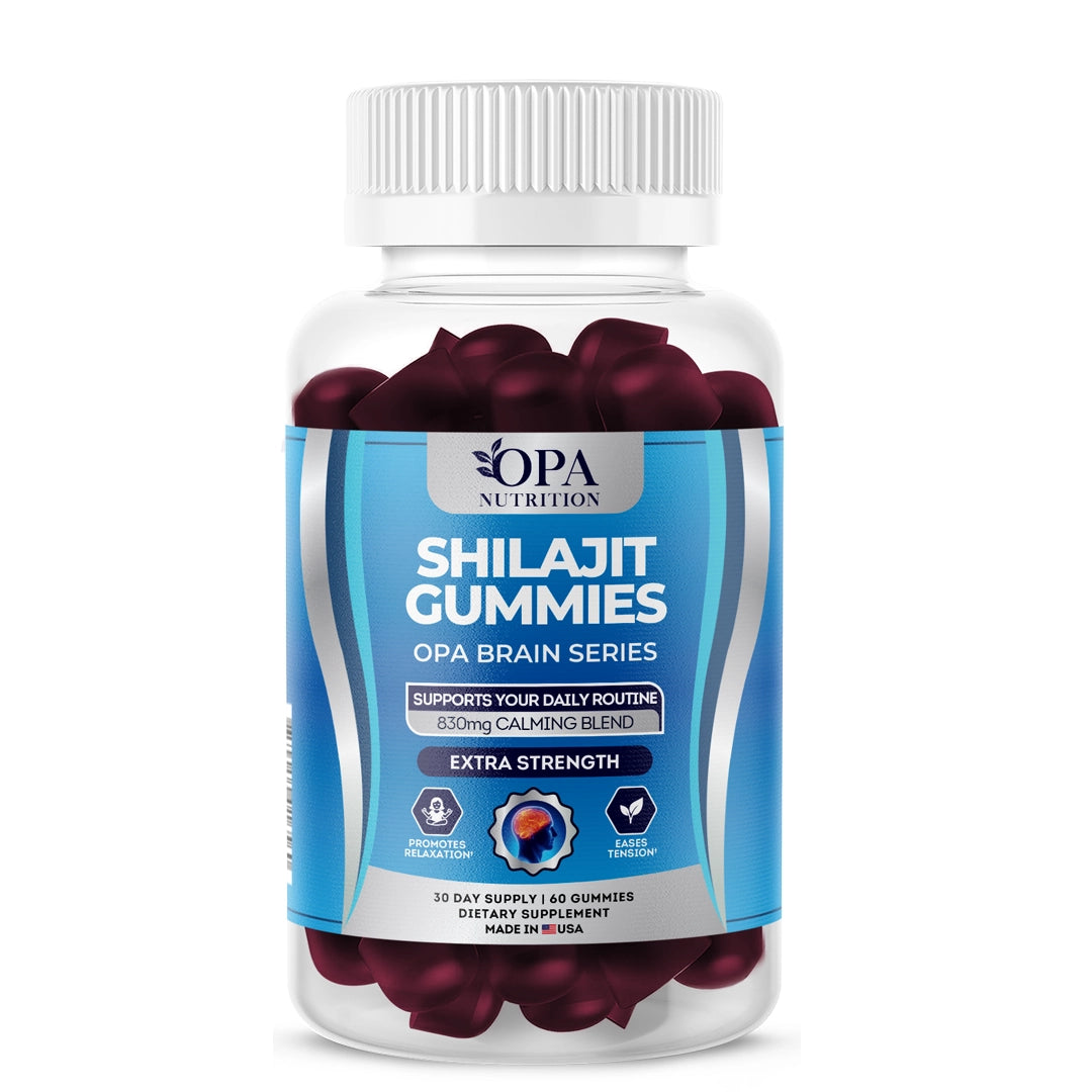 OPA Brain Shilajit Ashwagandha Focus & Vitality Gummies – 30sv