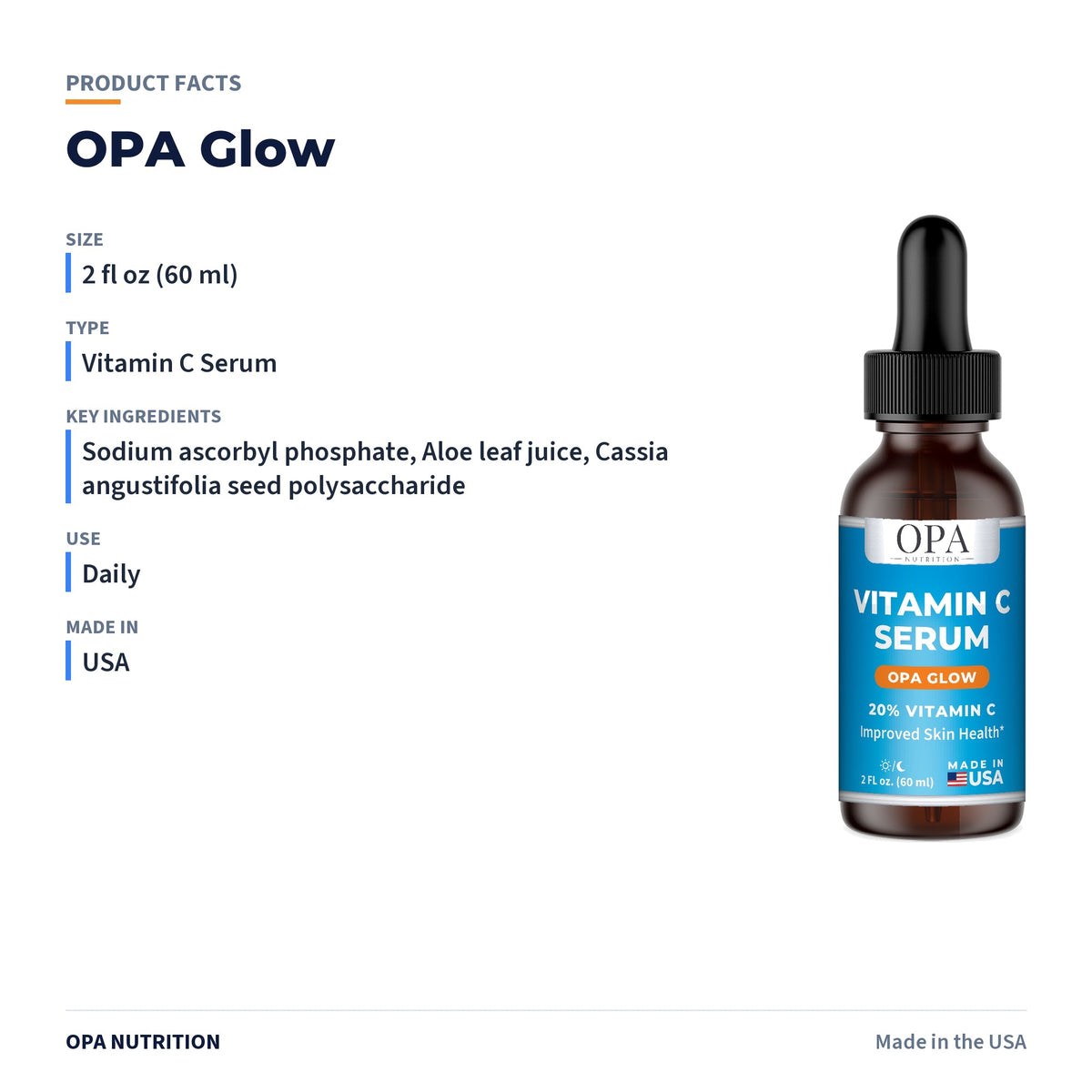 OPA Glow Vitamin C Serum product facts