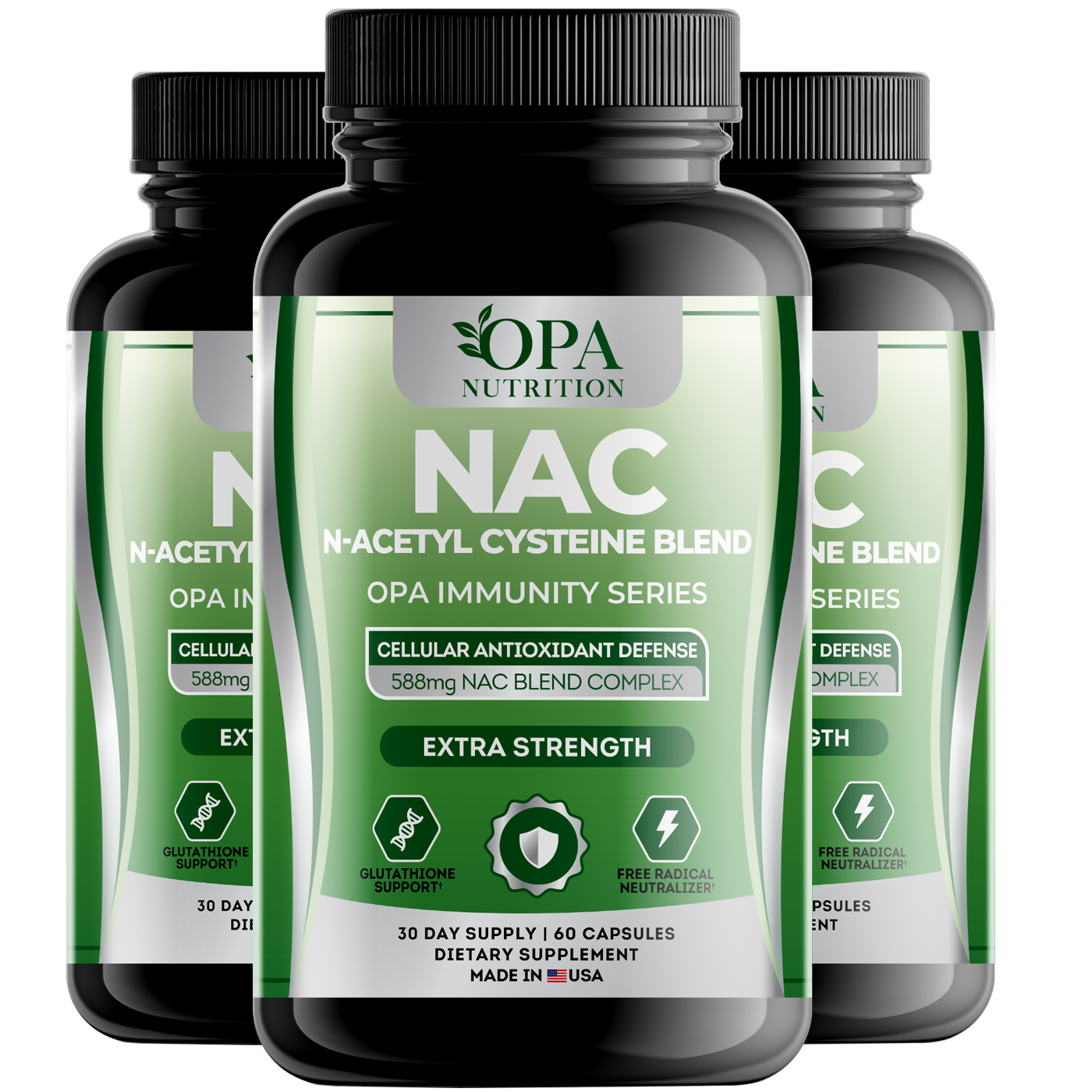 OPA Immunity NAC + Glutathione – Detox & Respiratory Health Support Supplement, 60ct
