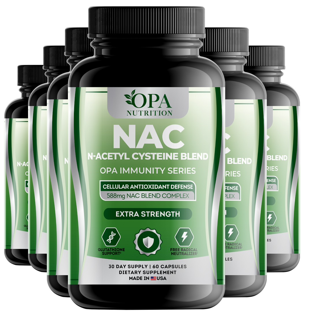 OPA Immunity NAC + Glutathione – Detox & Respiratory Health Support Supplement, 60ct