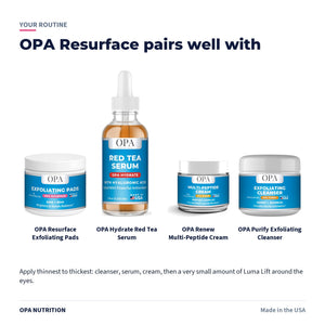 OPA Resurface Exfoliating Pads routine: pairs well with