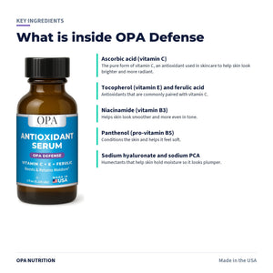 OPA Defense Antioxidant Serum key ingredients