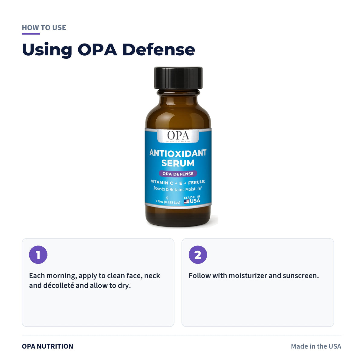 OPA Defense Antioxidant Serum how to use
