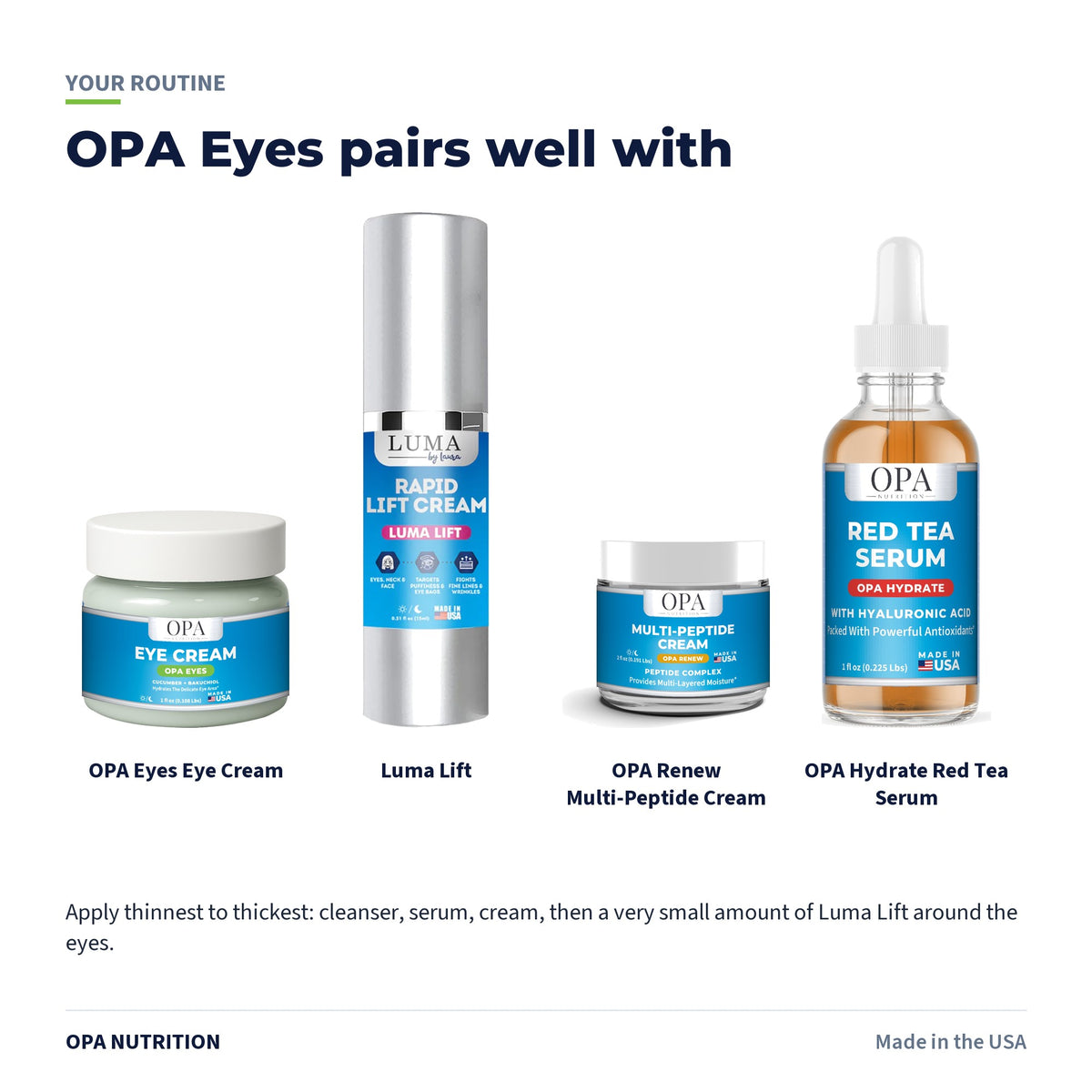 OPA Eyes Eye Cream routine: pairs well with