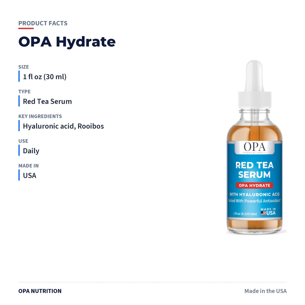 OPA Hydrate Red Tea Serum product facts