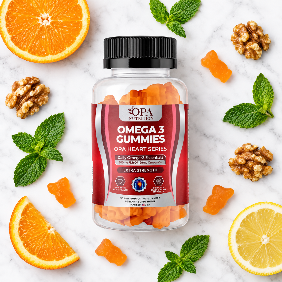 Omega 3 Gummies – Heart, Brain & Daily Wellness Support with Fish Oil, DHA & EPA, 60 Gummi - lifestyle image 2 [opa-gen]